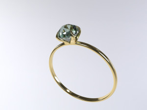 Ring with 1 diamond Modelo de Impressão 3D