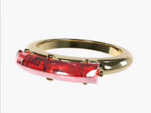 Ring with 1 diamond v2 3D Print Model