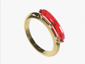 Ring with 1 diamond v2 3D Print Model