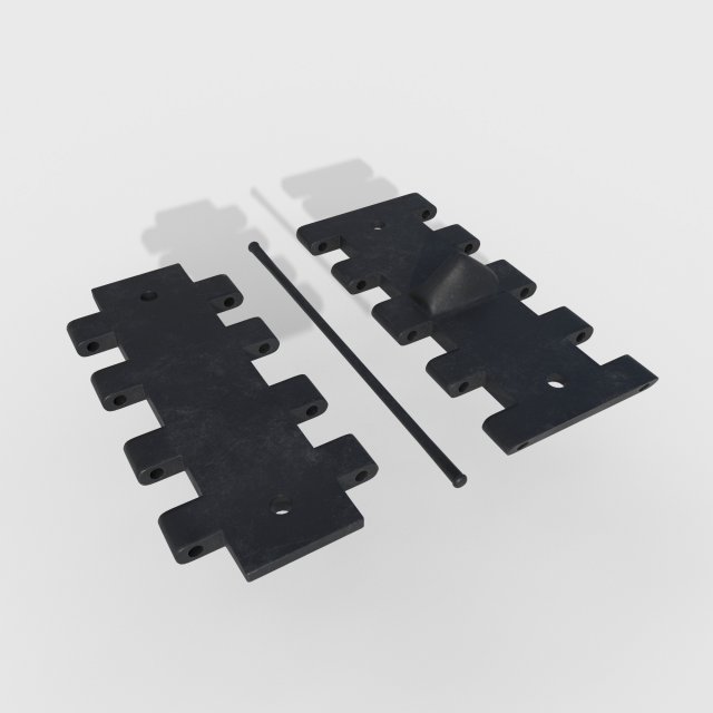 Tank track T-34 3D Model .c4d .max .obj .3ds .fbx .stl .blend 