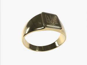 Ring with Ukrainian coat of arms 3Dプリントモデル