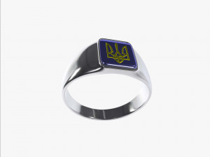 Ring with Ukrainian coat of arms 3Dプリントモデル