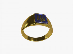 Ring with Ukrainian coat of arms 3Dプリントモデル