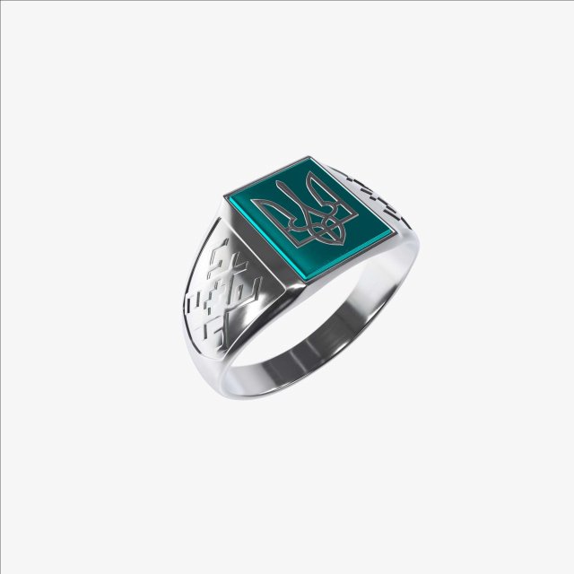 Ring with Ukrainian coat of arms 2 3D प्रिंट मॉडल .c4d .max .obj .3ds .fbx .stl .blend 
