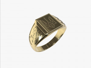 Ring with Ukrainian coat of arms 2 3D प्रिंट मॉडल