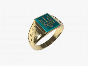 Ring with Ukrainian coat of arms 2 3D प्रिंट मॉडल