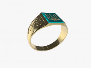 Ring with Ukrainian coat of arms 2 3D प्रिंट मॉडल