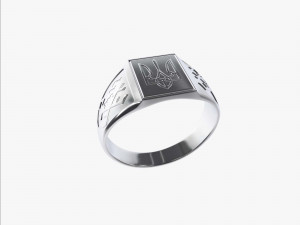 Ring with Ukrainian coat of arms 2 3D प्रिंट मॉडल
