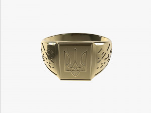 Ring with Ukrainian coat of arms 2 3D प्रिंट मॉडल