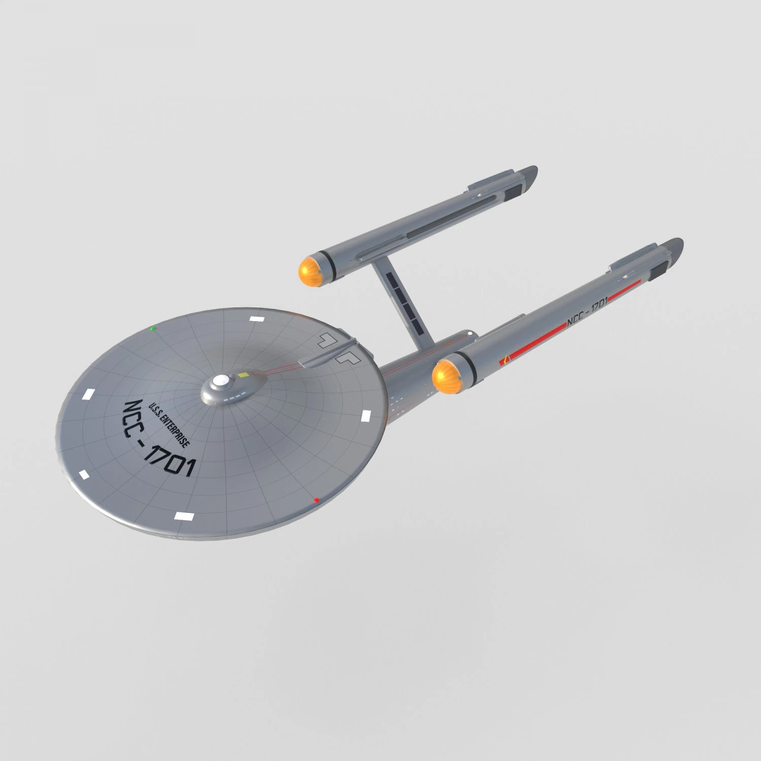 Ship Enterprise NCC-1701 from the original Star Trek 3D Model .c4d .max .obj .3ds .fbx .stl .blend