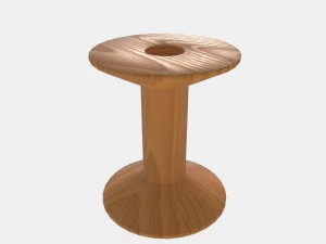 Bobina di legno per filo Modello 3D