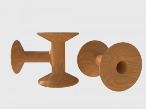 Wooden spool for thread 3Dモデル