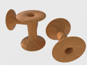 Wooden spool for thread 3Dモデル