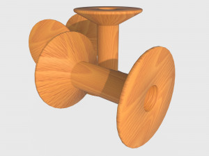 Wooden spool for thread 3Dモデル