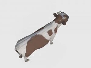 Brown and white cow 3D 模型