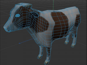 Brown and white cow 3D 模型
