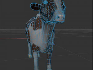 Brown and white cow 3D Model