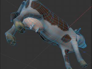 Brown and white cow 3D 模型