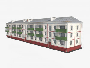 Residential building with tiles on the facade 3D मॉडल