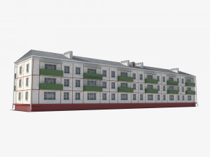 Residential building with tiles on the facade Model 3D