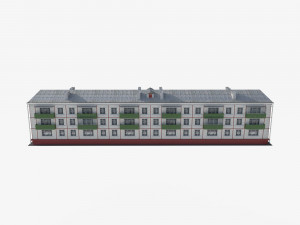Residential building with tiles on the facade Model 3D