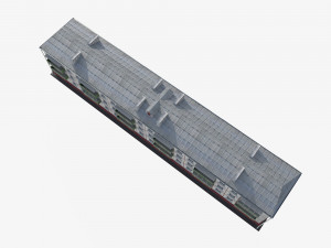 Residential building with tiles on the facade Model 3D