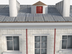 Residential building with tiles on the facade Model 3D
