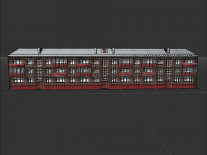 Residential building with tiles on the facade Model 3D