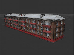 Residential building with tiles on the facade Model 3D