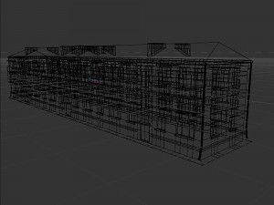Residential building with tiles on the facade Model 3D
