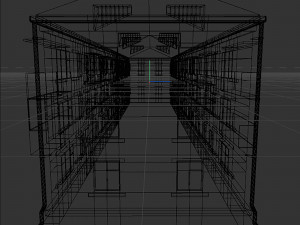 Residential building with tiles on the facade Model 3D