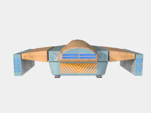 Space cargo ship 2 3D Model
