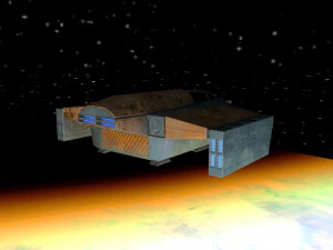 Space cargo ship 2 3D Model