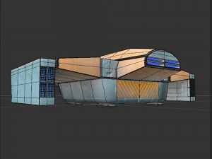 Space cargo ship 2 3D Model