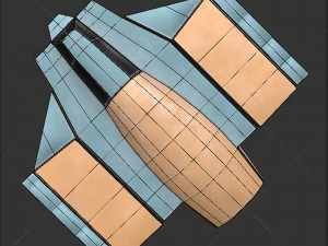 Space cargo ship 2 3D Model