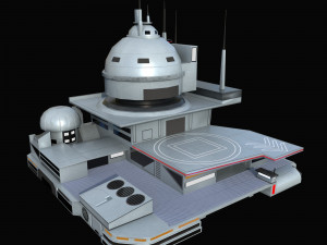 Futuristic spaceport 3Dモデル