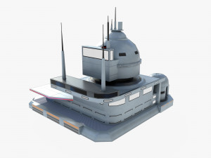 Futuristic spaceport 3Dモデル