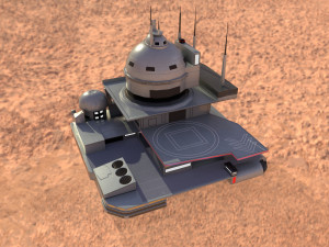 Futuristic spaceport 3Dモデル