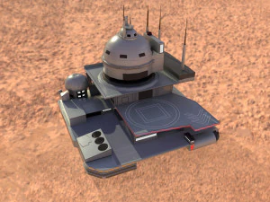 Futuristic spaceport 3D Model