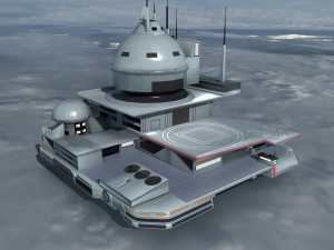 Futuristic spaceport 3Dモデル