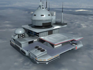 Futuristic spaceport 3D Model