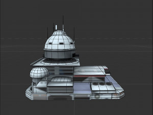 Futuristic spaceport 3Dモデル