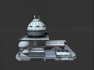 Futuristic spaceport 3D Model
