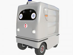 Japanese delivery robot Deliro with downward opening doors 3D Model