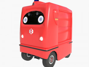 Japanese delivery robot Deliro with downward opening doors 3D Model