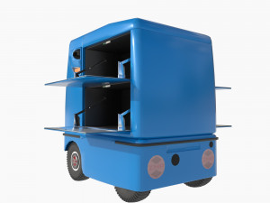 Japanese delivery robot Deliro with downward opening doors 3D Model