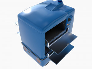 Japanese delivery robot Deliro with downward opening doors 3D Model