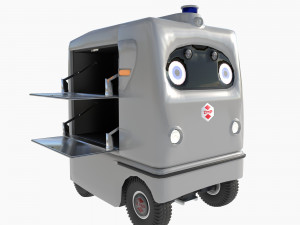 Japanese delivery robot Deliro with downward opening doors 3D Model