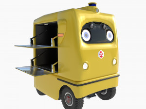 Japanese delivery robot Deliro with downward opening doors 3D Model