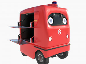 Japanese delivery robot Deliro with downward opening doors 3D Model